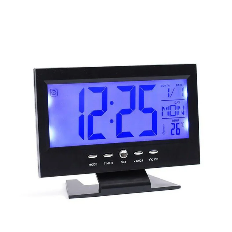 World Time Creative Large Screen Modern Large Digital Desk Alarm Clock With LCD LED Backlight Snooze