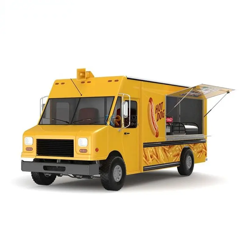four-wheel food truck Automatic food truck Outdoor mobile trailer for sale to USA