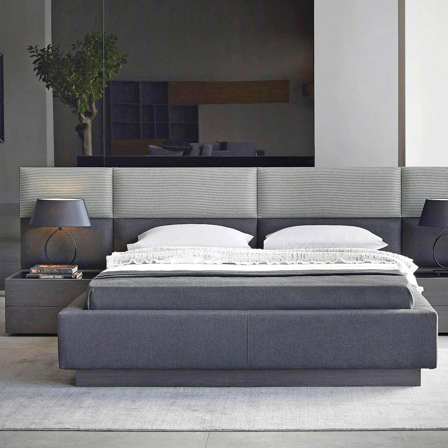 Hotel Furniture Set Modern Luxury Upholstered Solid Frame Bed With ...