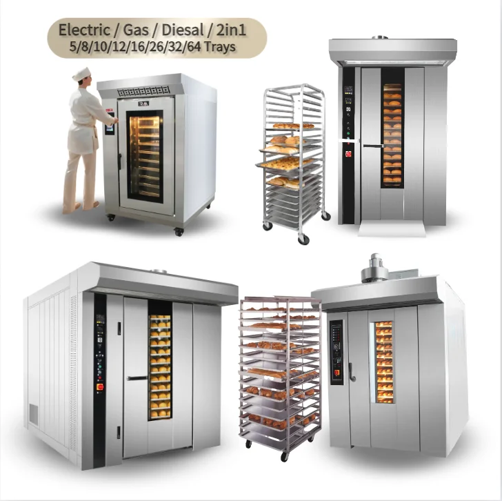 Precio Hornos Rotatorio-electricos De 10 8 32 Charolas Para Panaderia Pan Industrial a Gas Comercial  Panaderos En Usa Italianos