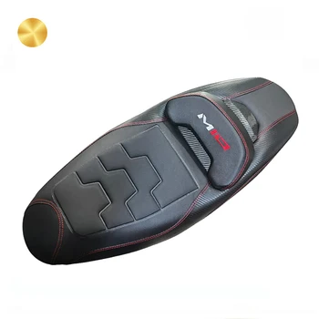 MIO I 125 CAMEL BACK SEAT RED LINE AND BLACK LINE CARBON WITH EMBOSSED LOGO LEATHER COMFORT SEAT ASSY FOR M3 MOTORCYCLE