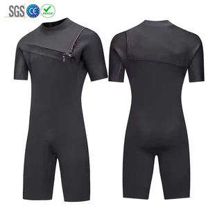 Sbart 3mm Neoprene Short Sleeve Diving Wetsuit Men Chest Zip Surf Swim Snorkeling Waterproof Stretch Spring Wet Suit