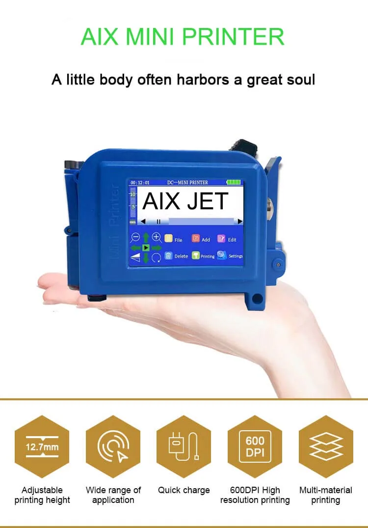 Aix Mini Thermal Inkjet Printer Portable Carton Expire Date Logo ...