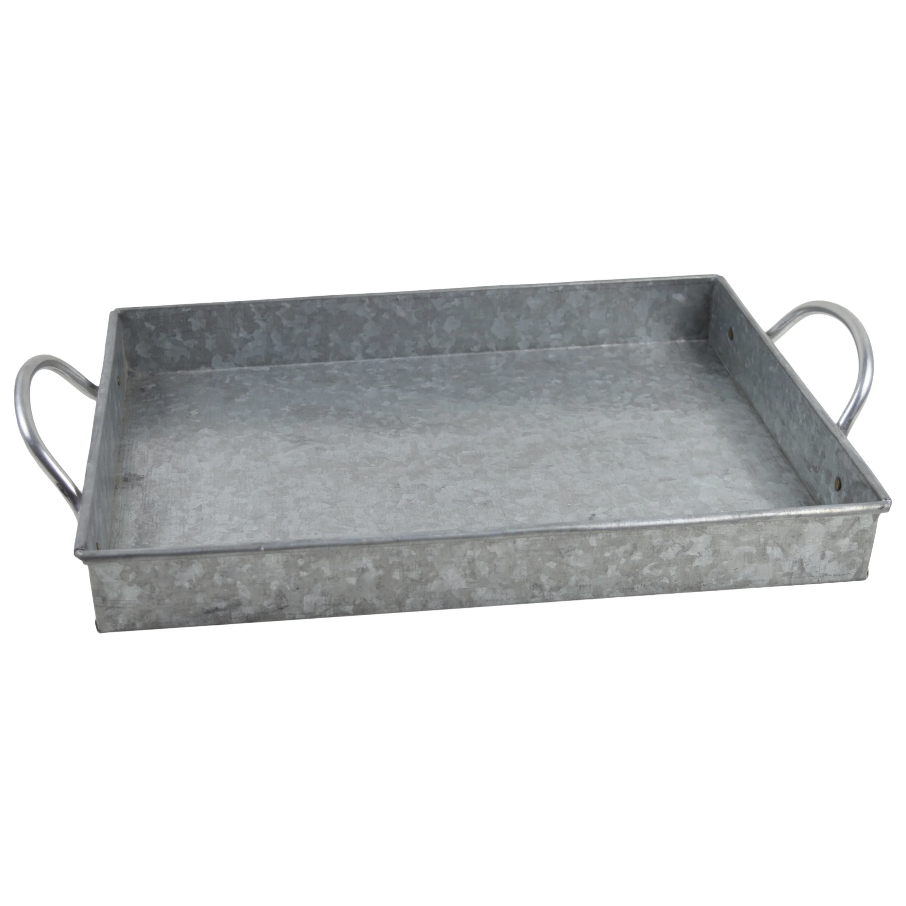 Handmade Best Galvanized Iron Tray Food Serving Tray With Handles Stand