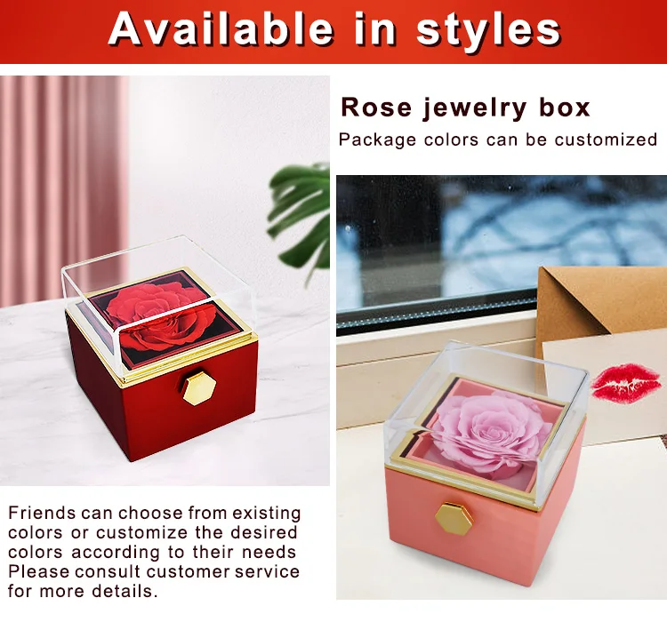 Trending Products 2024 Eternal Soap Rose Jewelry Box Acrylic Rotating ...