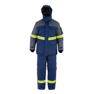 Winter Thick Workwear Set Men Warm Jacket and Pants  Oil Proof and Wind Resistant Work Uniform