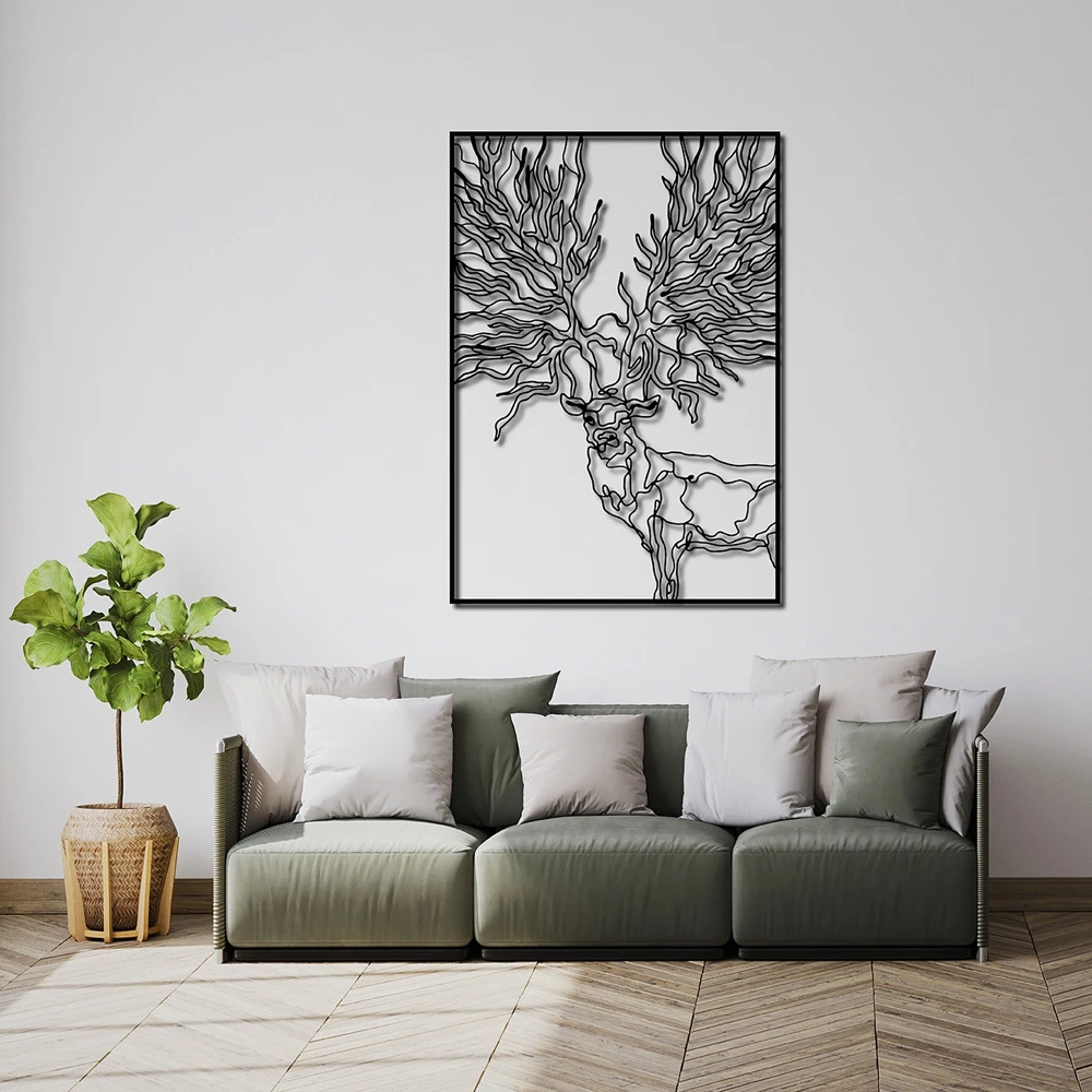 Metal Wall Art Minimalist Animal Themed Designs Laser Cut House