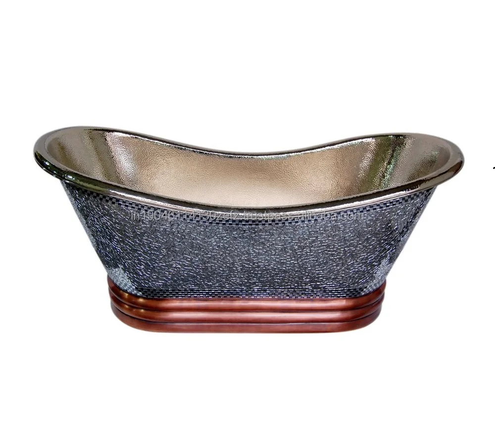 Image showcasing Mosaic Nickel Copper Bathtub Luxury Modern Design Suitable For Hotel ...