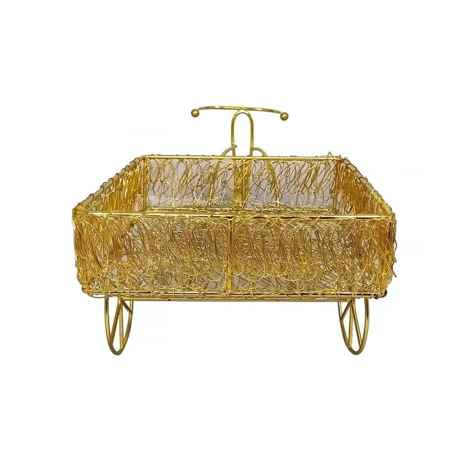 Hot Sales Metal Mesh Hamper Basket With Gold Plated For Home At Cheap