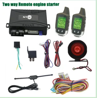 NTO 2-Way Car Alarm System with Real-Time Monitoring Vibration Sensor Remote Engine Start LCD Remote Starter 12V Keyless Entry