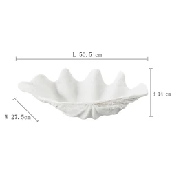Современная Европейская белая песчаная каучуковая ракушка Сервировочная чаша для фруктов поднос хранения в гостиной и на чайном столике украшение