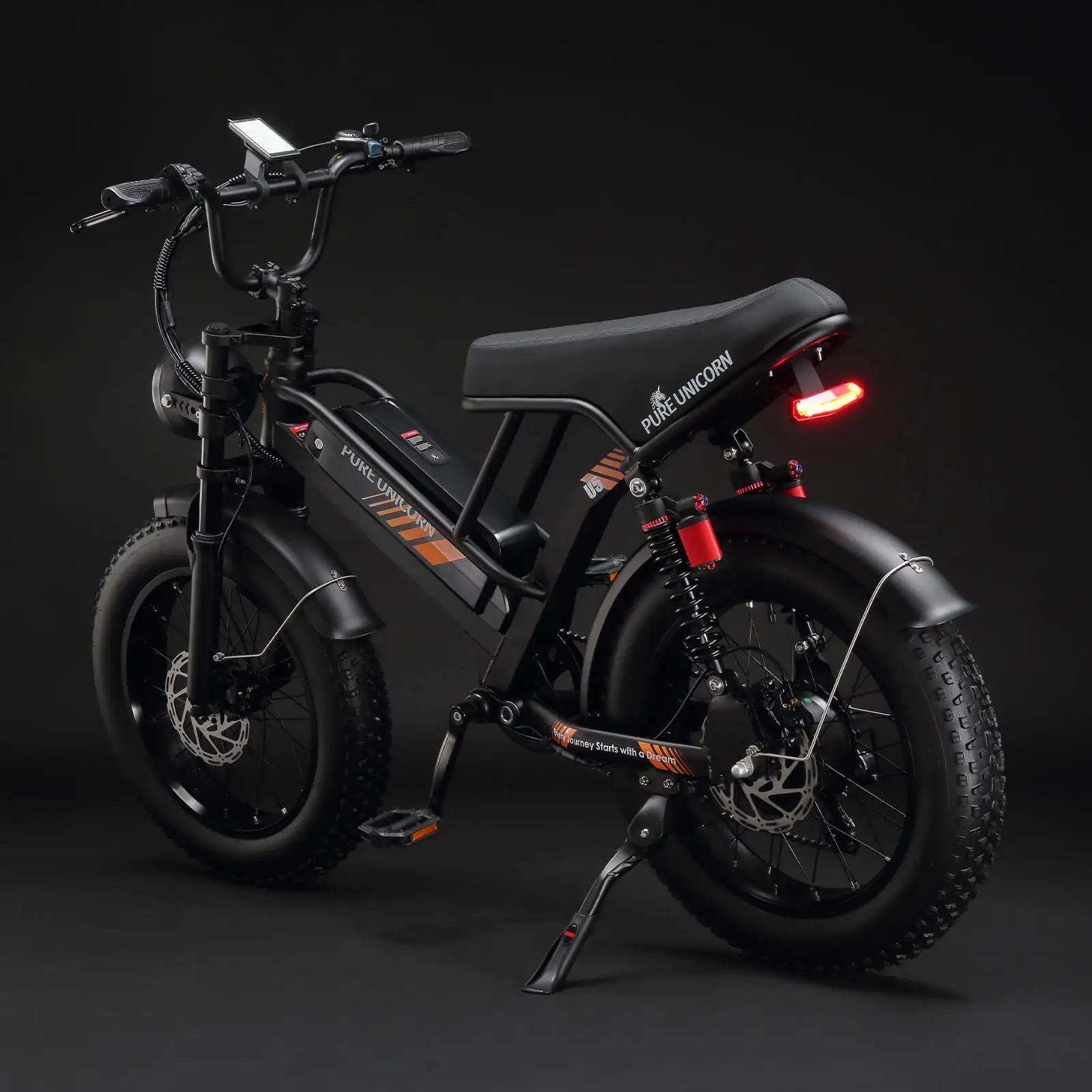 PURE UNICORN U5 Electric Dirt Bike 1000W Sportbike with Lithium Battery Fat Tire Moped Electric Motorcycles