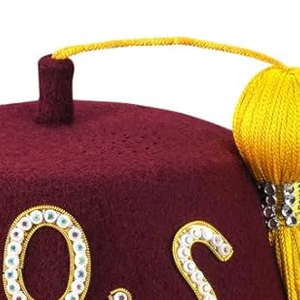 Shriners Masonic Fez Hat With Rhinestones And Gold Bullion Threads Fez ...