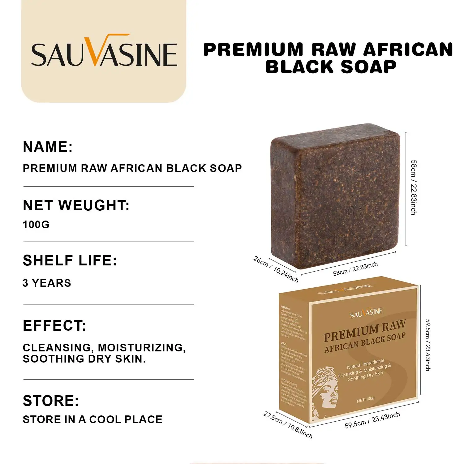 Private Label Hot Selling Nourishing Skin Deep Cleansing African Black Soap Premium Raw African Black Soap