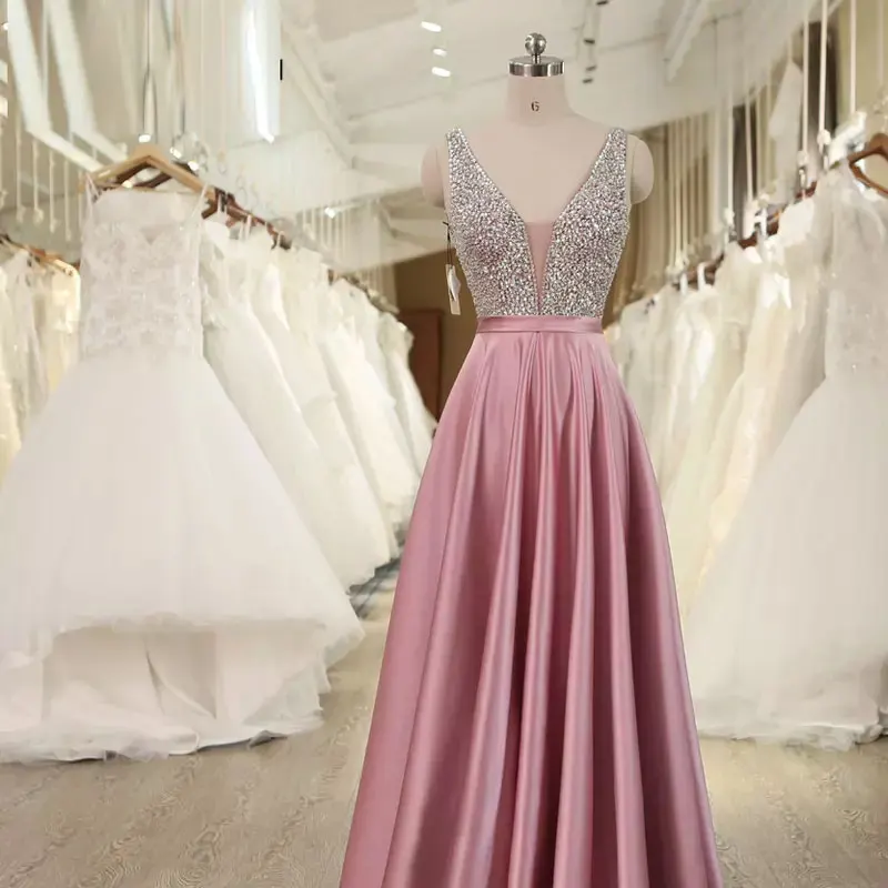 Women Lady Elegant Party Birthday Women Rhinestone Dress