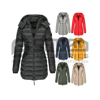 Womens Winter Long Quilted Coat Hooded Ladies Puffer Jacket In Stock Customize Winter Clothes for Women