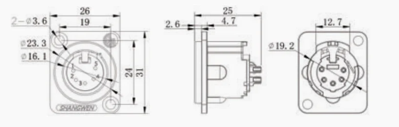 Mini 5-Pin XLR Male Audio Connector IP40 Indoor Shell with Gold Contacts Black Microphone Audio Cable Connector Plug