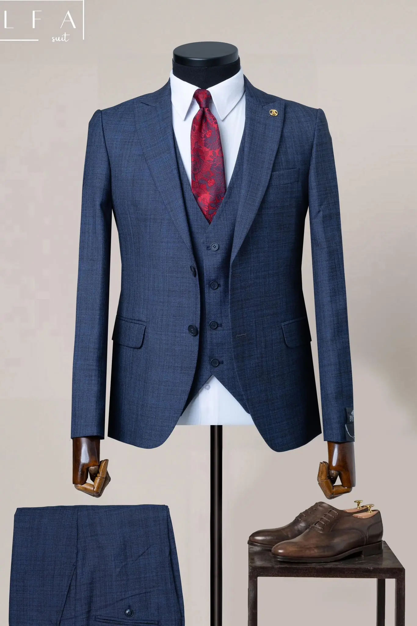 New Business Men's Suit Three-piece British Slim Fit Wedding Dress Multi-color Large Size Suit Best Man's Suit