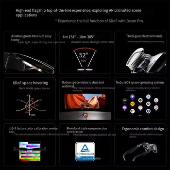 XREAL Air 2 Ultra Smart AR Glasses 6DoF Space Hovering 3-speed Electrochromic Beam Pro Space Suit 128G Non-VR Glasses detail image