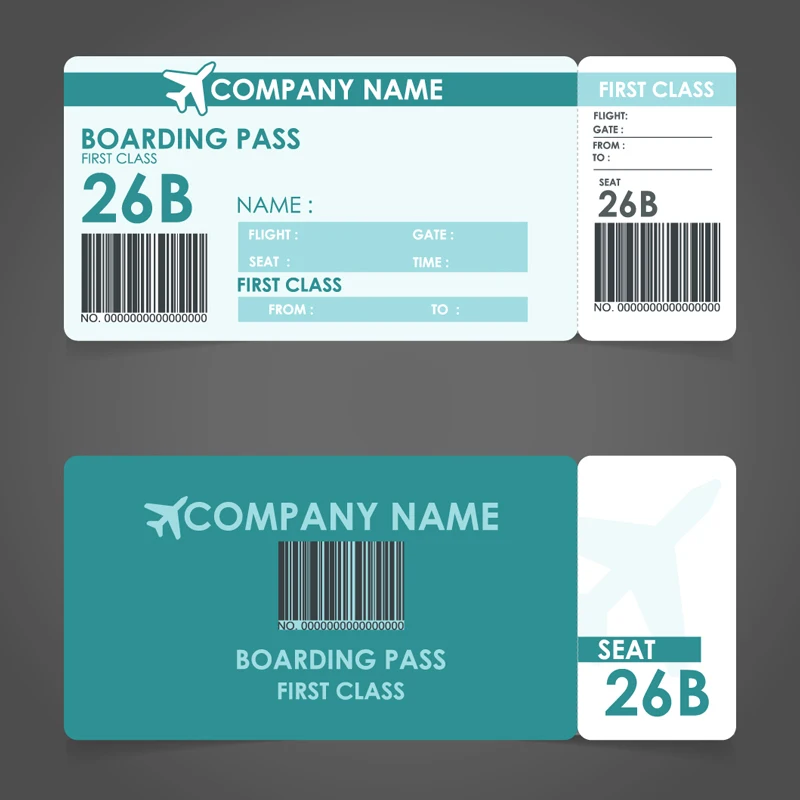 Editable Airline Boarding Pass Ticket Template Surprise Trip Ticket