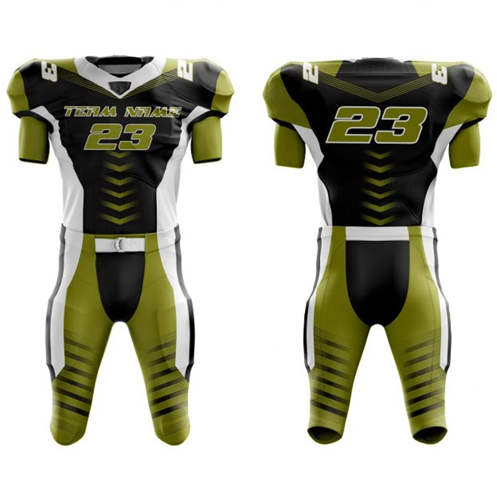 Wholesale Custom Men Sport Suit American Football Uniform 100% Polyester  American Uniform with pads