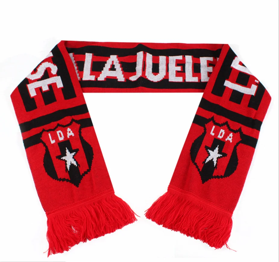 Белый корейский шарф для фанатов футбольной команды Шелковый Атласный акриловый трикотажный жаккардовый длинный с логотипом дешево