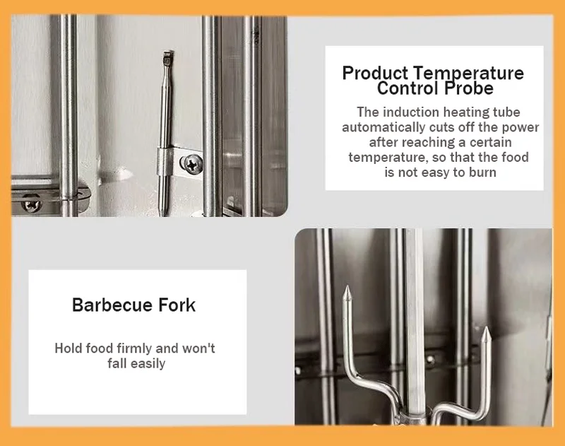 Commercial Gas Electric 2 In1 Automatic Rotating Chicken Kebabs Stainless Steel Shawarma Grill Machine - Image 4