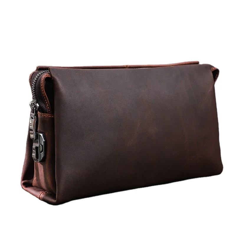CONTACT'S Men Clutch Bag Large Capacity Coded Lock Design Genuine Leather  Men Wallets Cell Phone Pocket Business Long Purse Male