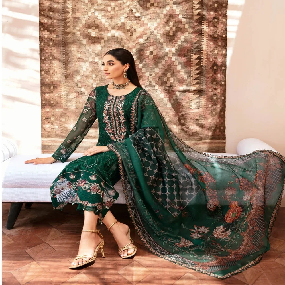 Chiffon Collection Pakistani Party Dresses for Women Party and Festival  Wears 3 Piece by Ramsha Sari for Girls Chiffon Dresses