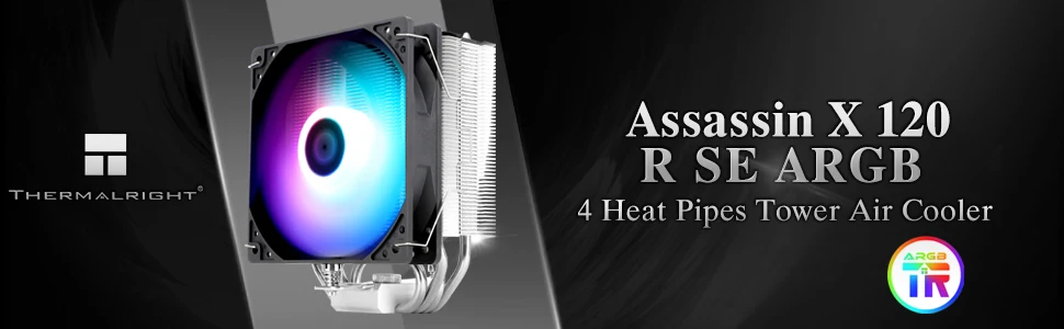 Thermalright Burst Assassin 120 SE ARGB CPU, 6 heatpipes, TL-C12C PWM Quiet Fan CPU Cooler con velocità 1550RPM, per AM4/AM5, Intel LGA1851/ 1700/1150/1151/1200, PC Cooler