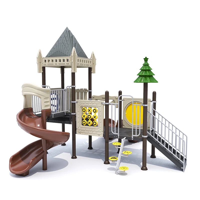 Feelkids ALITA-NC24018 High-Capacity Outdoor Plastic/Galvanized Pipe Slide Multi-Play Kids Activity Center PE Board Equipment details