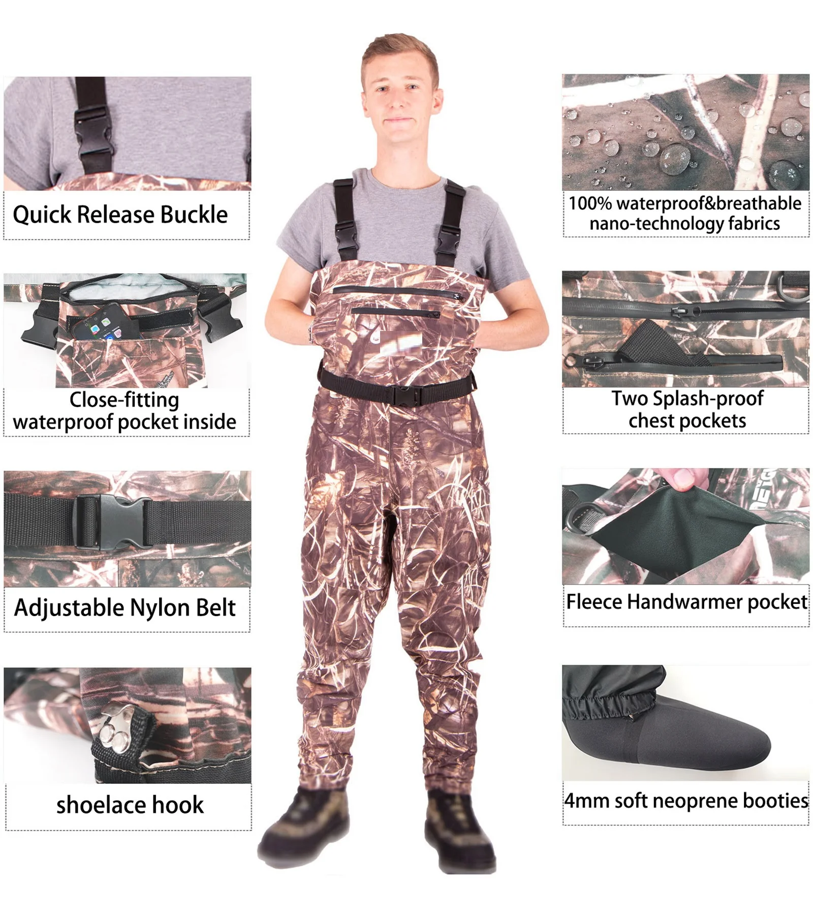Wholesale Durable Chest Waterproof Waders Breathable Hunting Wader With