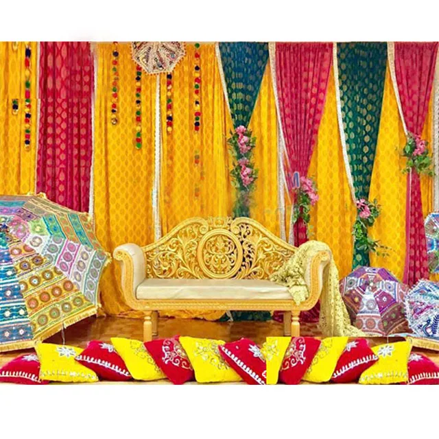 Stylish Zari Draping For Stage Backdrop Unique Mehndi Background Stage  Drapes Unique Mehndi Background Stage Drapes - Buy Wedding Backdrop Wedding  Stage Backdrops Decoration Portable Wedding Stage Wedding Stage Stands Gold  Stage