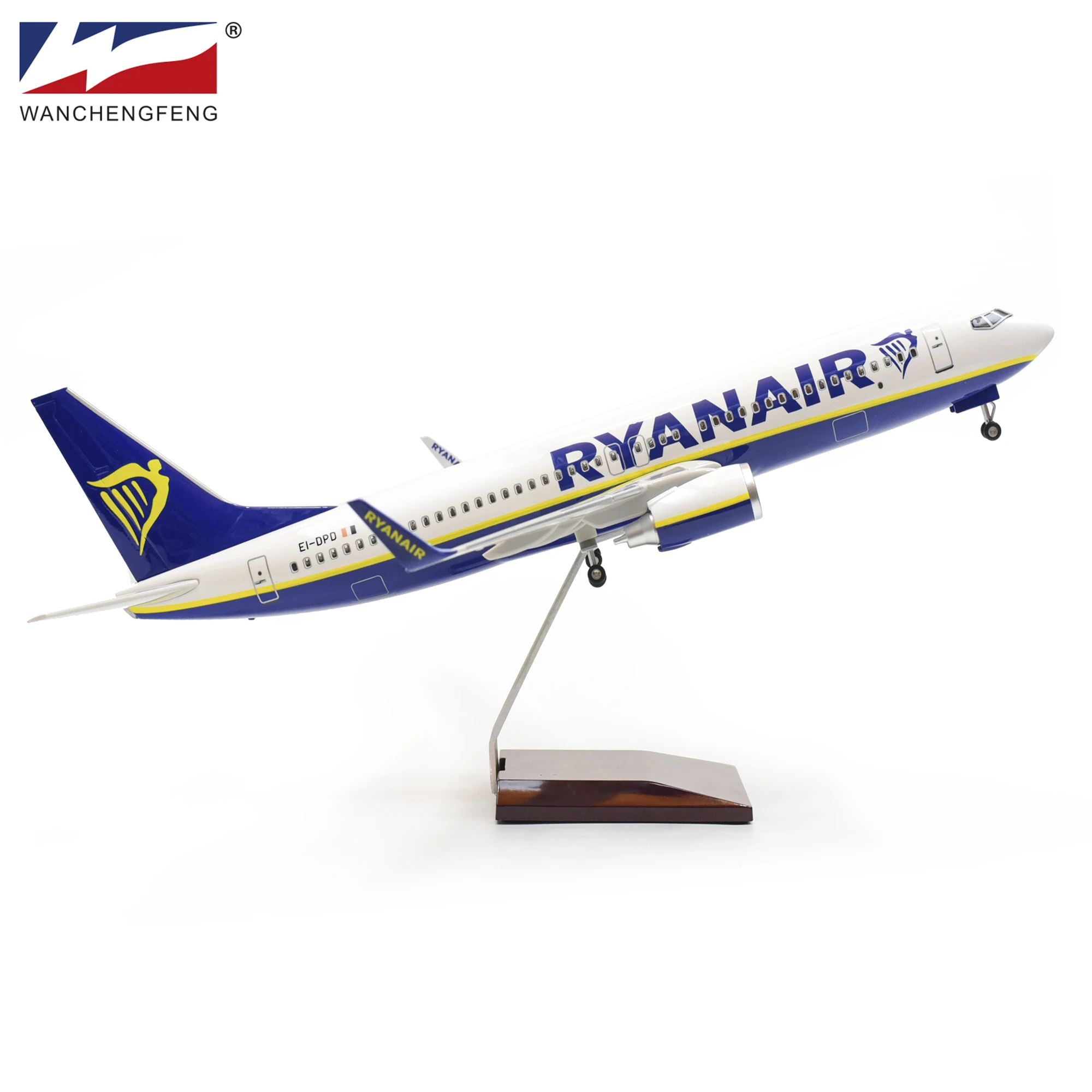 48CM 1:85 Échelle B737 B737-800 Modèle RAYANAIR Compagnie Aérienne Avec Base Trains D'atterrissage Avion Résine Modèle D'avion Pour La Collection