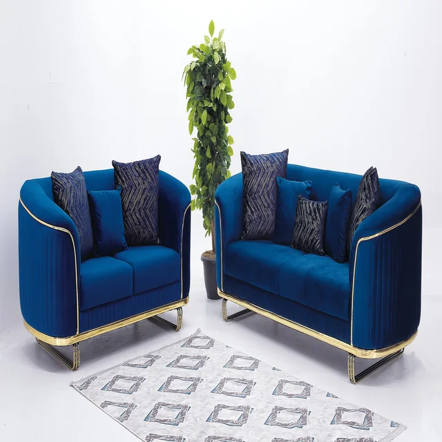 High Quality Sofa Modern Luxury Design Chesterfield Fabric Sofa Set