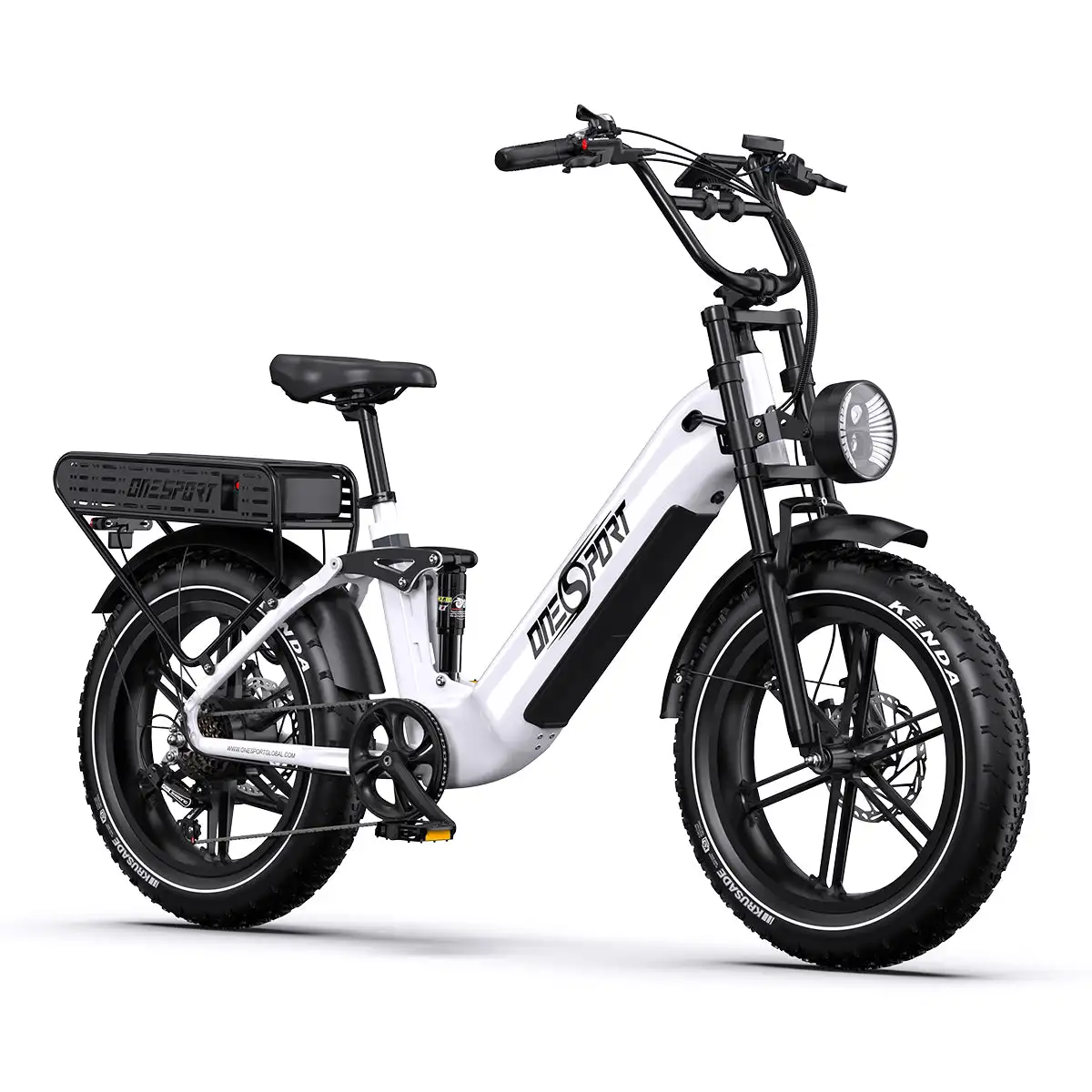 Onesport OT08 Pro Full Suspension E-Bike 48V 250W/350W Rear Hub Motor Aluminum Frame Integrated Battery 60km Range Dirt Bike