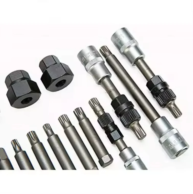 Auto Alternator Decoupler Pulley Tool Combined Socket Bits Set Kit
