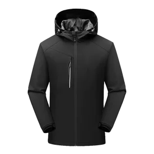 Custom Warm Hooded Jacket Men's Tactical Fleece Jacket Outdoor Sport Hiking Camping Coat With Multi-pocket