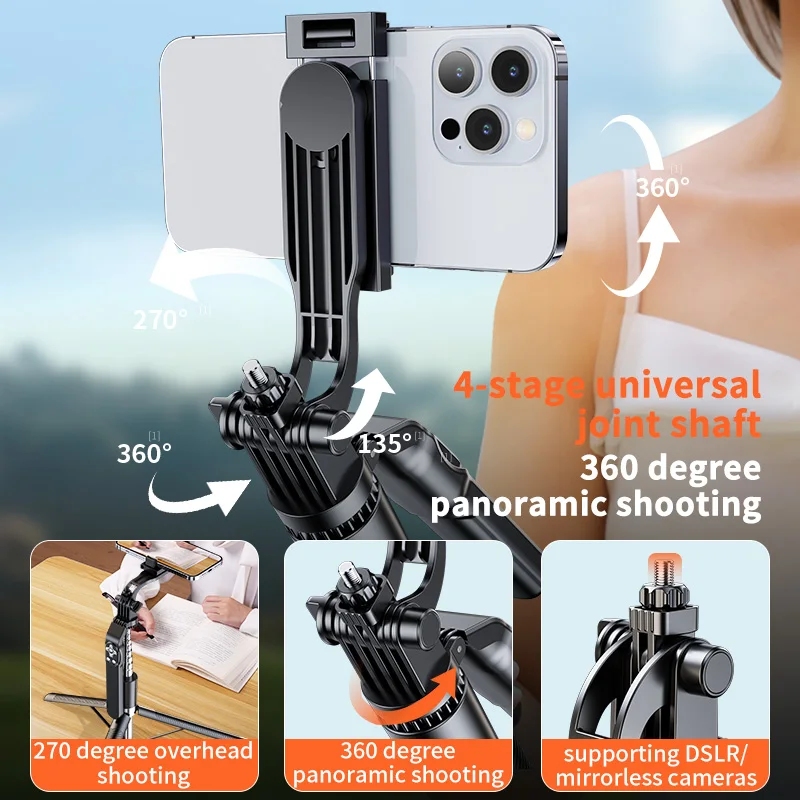 BlissfulAbode 360° Smartphone Gimbal Mit Fülllicht