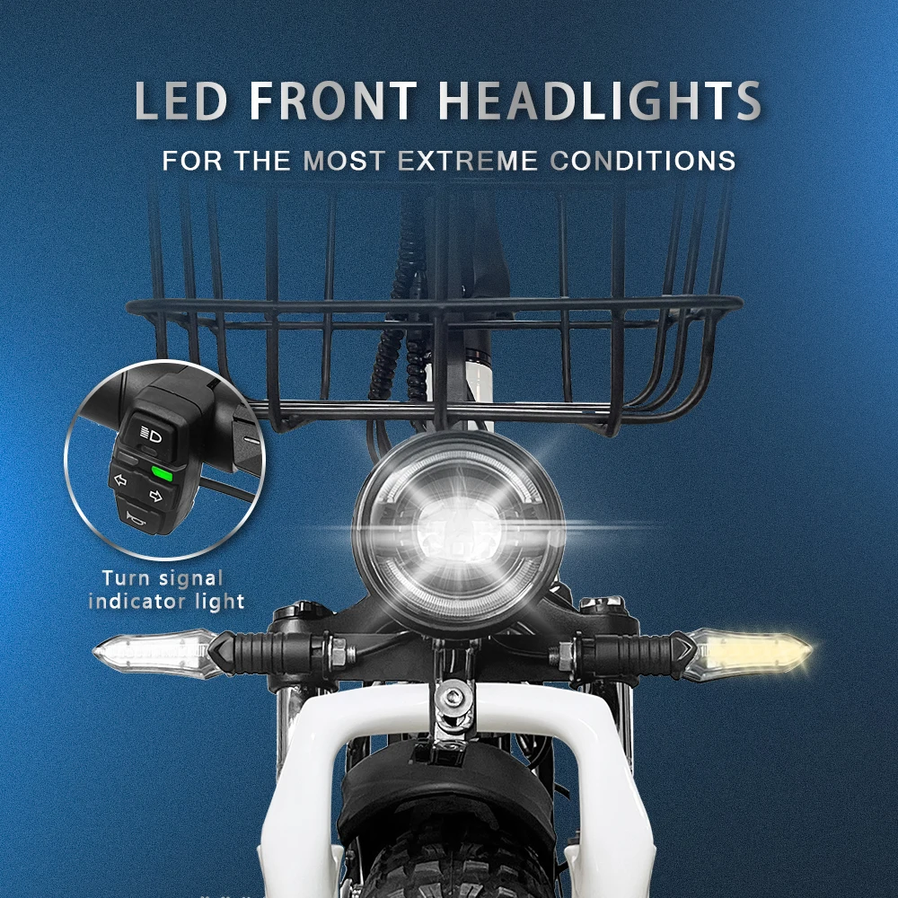 DrVetion CT20 Electric Fat Bike 48V 750W up to 45km/h 250W Rear Hub Motor Aluminum Frame 60km Range