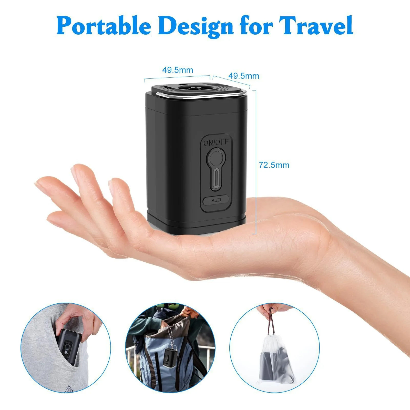 New 3 in 1 Mini air Pump, Household Electric Pump, Small, Fast and Convenient Suction Dual-use Outdoor Camping Light