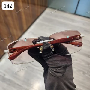 Factory Rectangle Sun Frame Women Men Sunglasses Moissanite Dia Fashion Hip Hop Anti-Reflective High Quality Eyewear