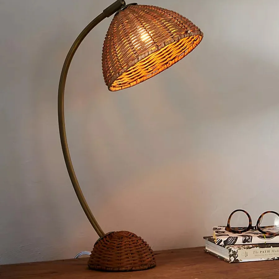 Modern Design Ecofriendly Natural Rattan Dressing Table And Stool Set Rattan Table For