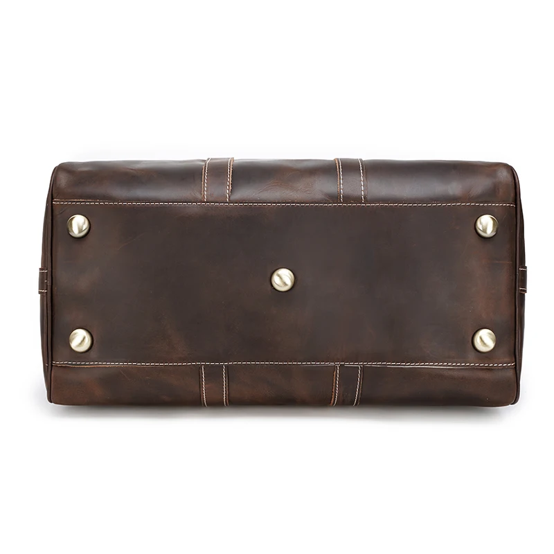 Factory Customization Wholesale Price Full Grain Crazy Horse Cow Leather Weekend Overnight Travel Leather Holdall Bag Daffle Bag
