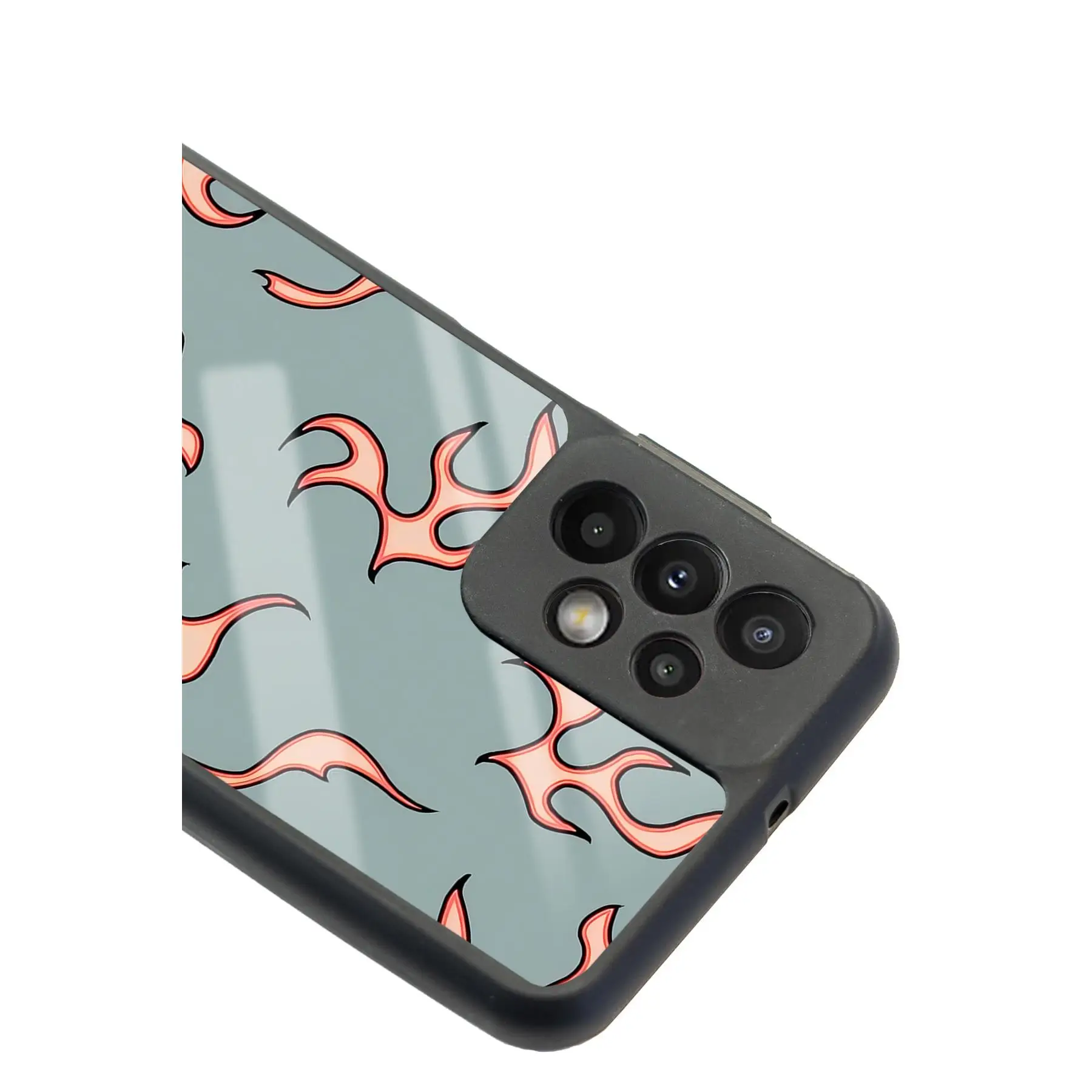 Samsung A23 Retro Flame Design Glossy Phone Case