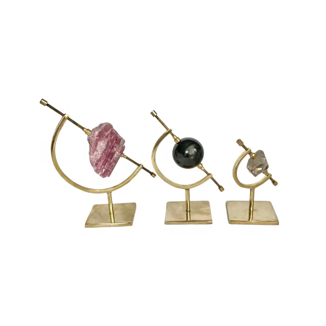 Support D'exposition Pour Pierres Et Minéraux – Laiton Réglable, 2 Tailles (3,4-4,8 Cm) – Pour Cristaux, Fossiles, Collection