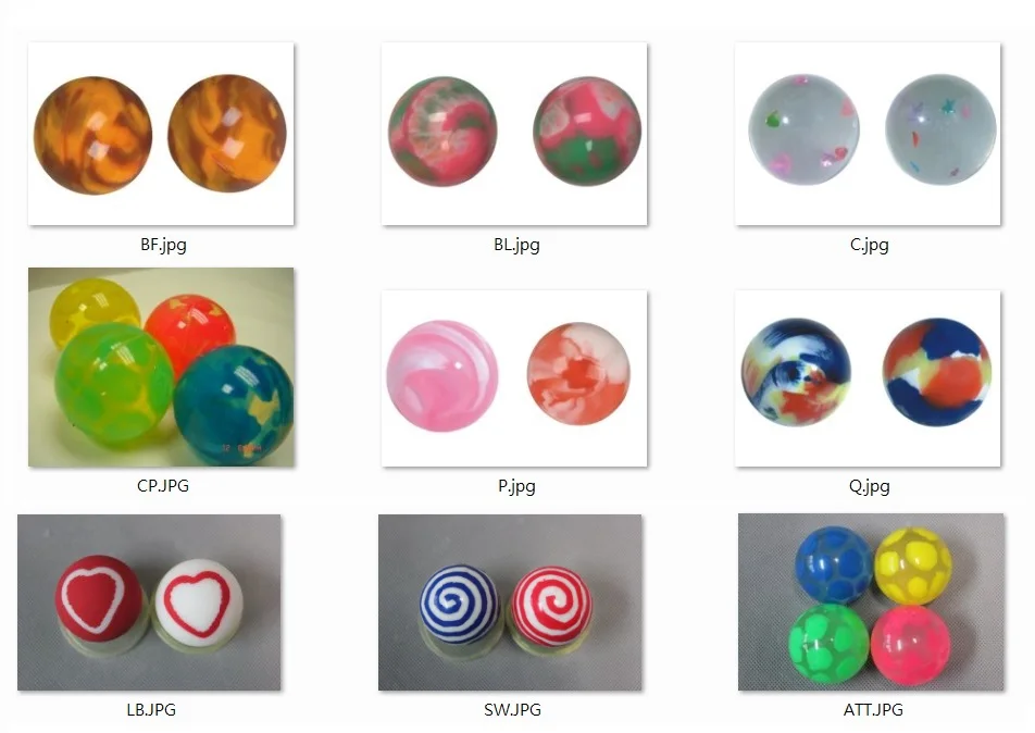 Manufacturing 38mm Rubber High Bounce Ball Different Styles High