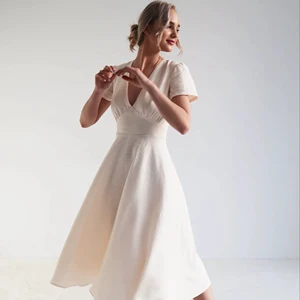 Plain Cotton Belted Midi Long Dress For Women Top Fashion Women's Elegant Dress V-neck Short Sleeves Plain Midi Dress For Women