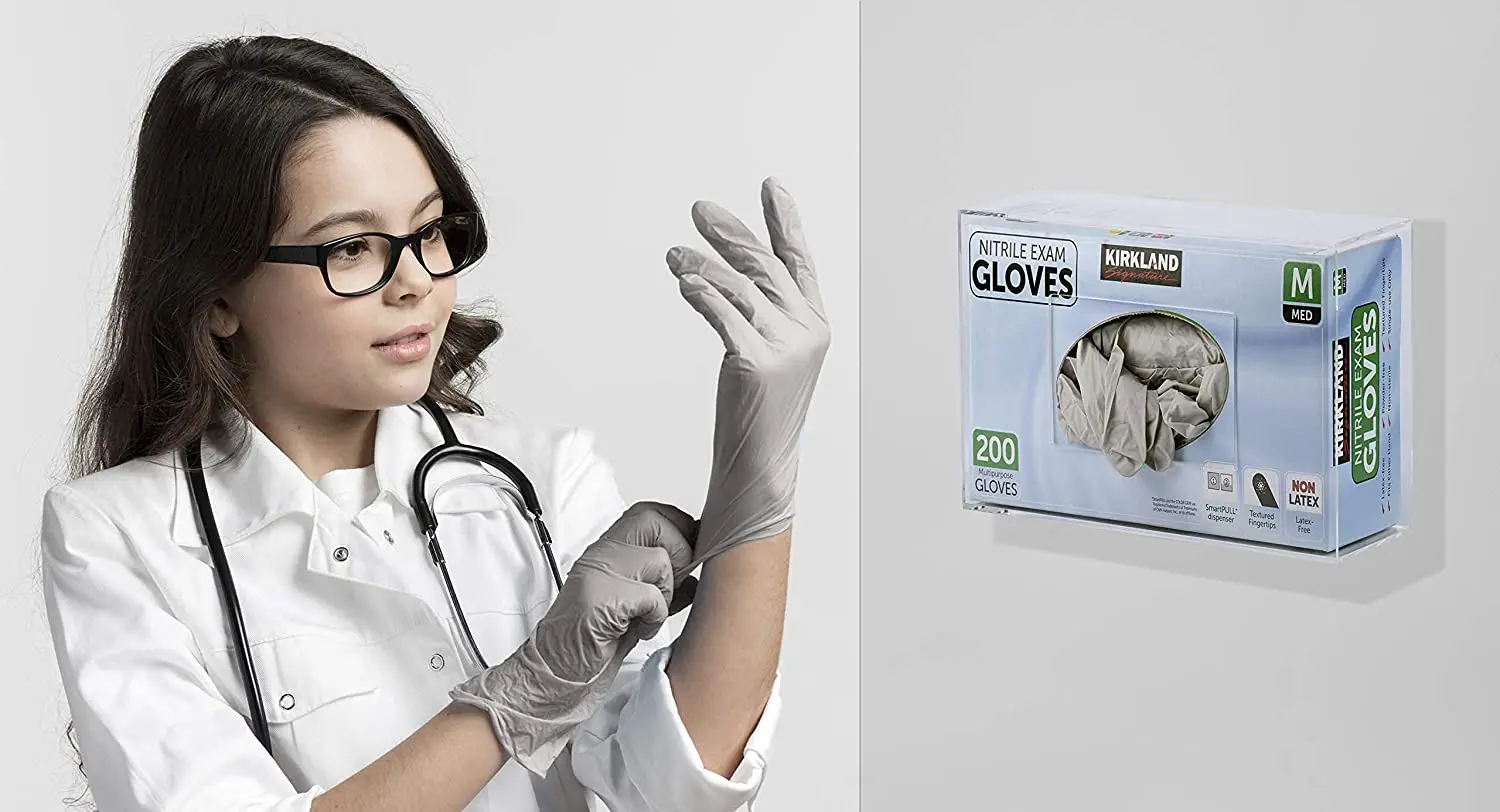 Clear Acrylic Single Individual Compartments Medical Lab Gloves Organizer Horizontal Gloves Dispenser Portable