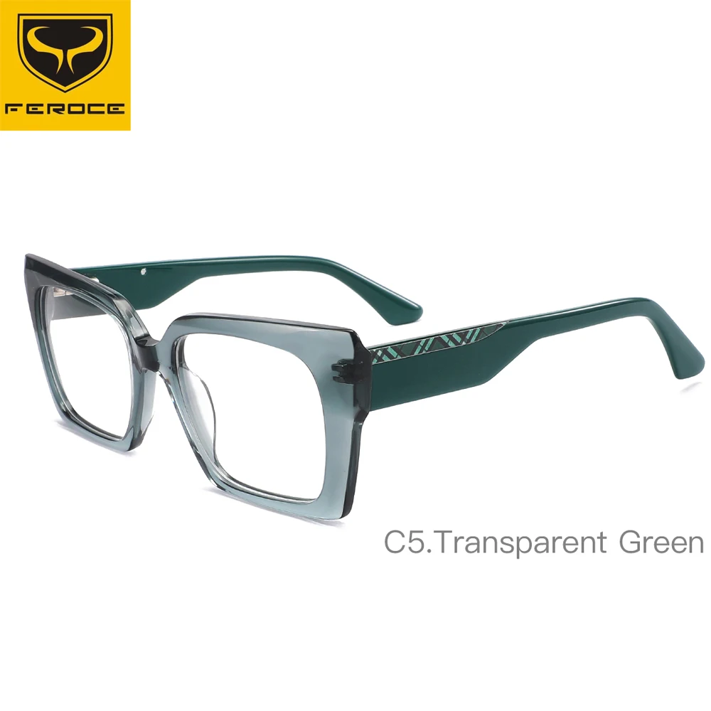FEROCE Jelly Rectangular Acetate Eyewear Frame Optical Wholesale Eyeglasses New Spectacles Design Frames